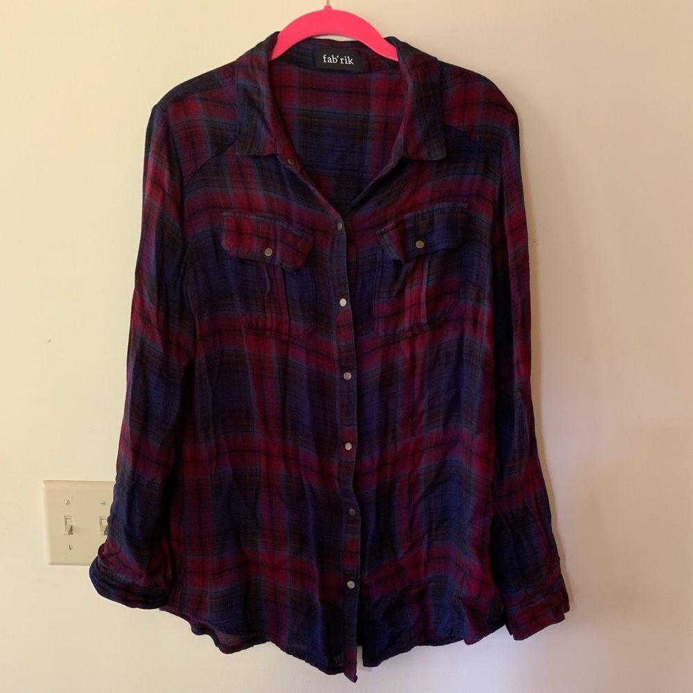 Purple Plaid Button Down